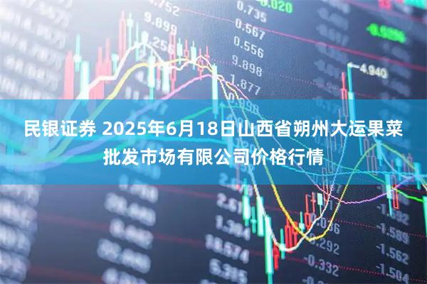 民银证券 2025年6月18日山西省朔州大运果菜批发市场有限公司价格行情